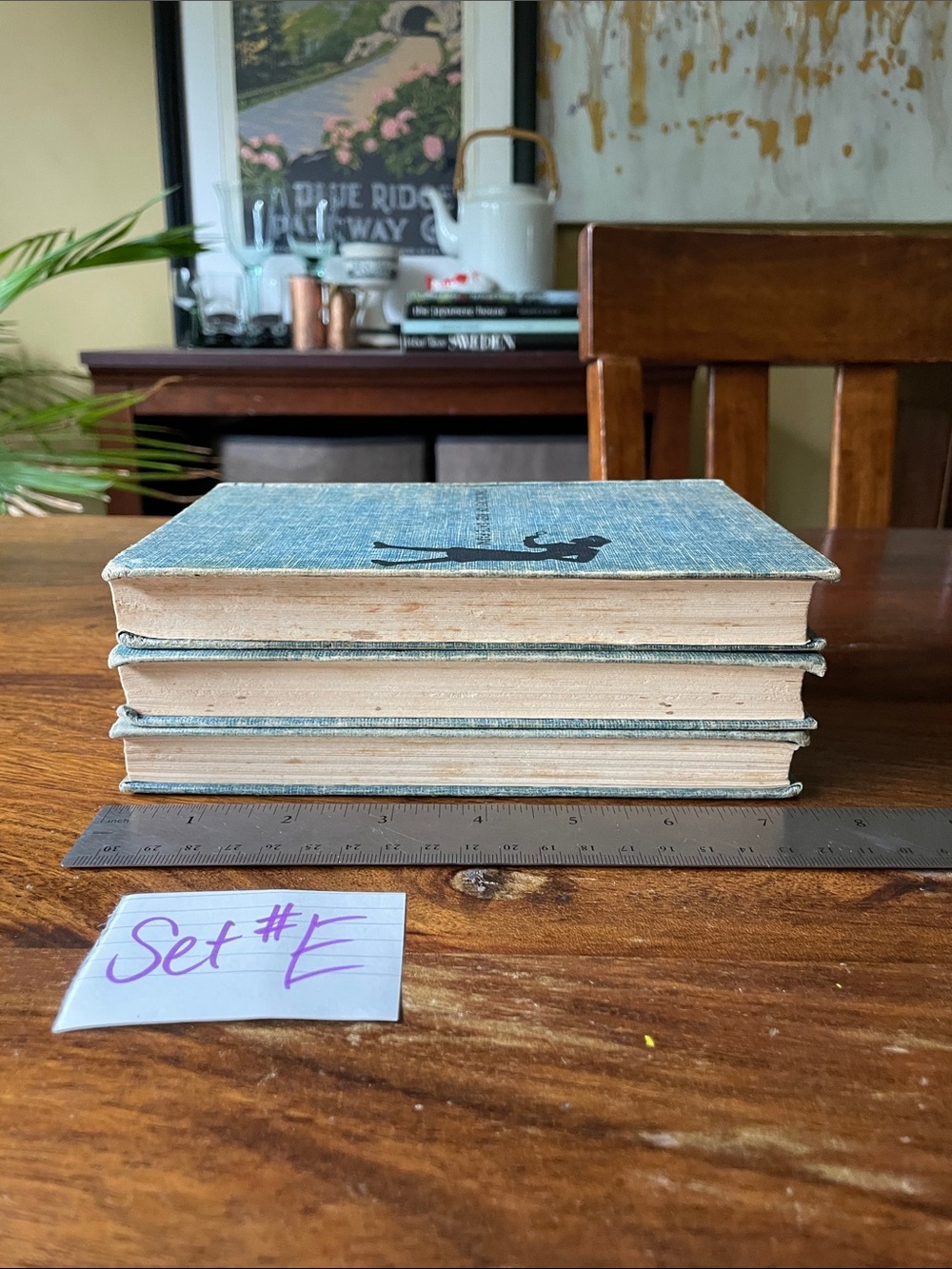 3 Vintage Nancy Drew Hardcover Books Carolyn Keene Tweed Blue Covers (Set #E) - Picture 5 of 16